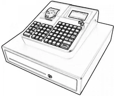 Nexa NE-310 Cash Register Line Drawing